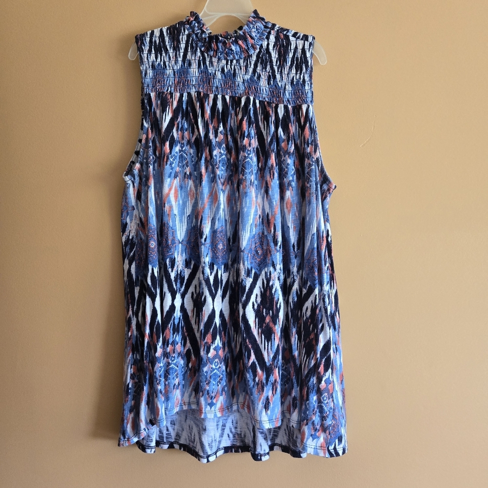 Cato SLeeveless Boho Print Sleeveless Top, PTP=19"